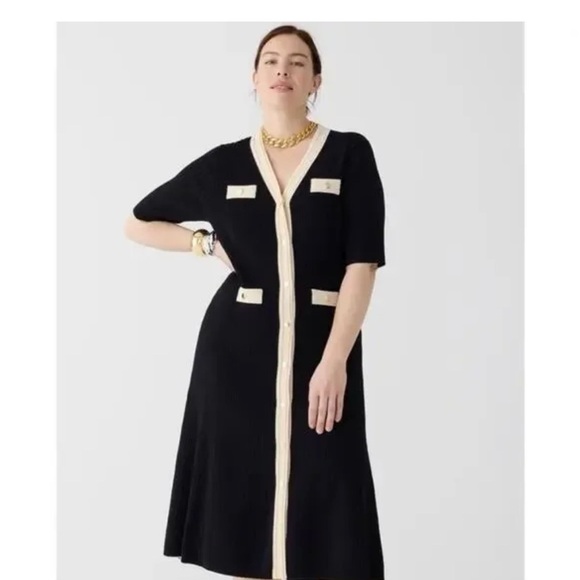 J. Crew Dresses & Skirts - J.Crew Ribbed Knit Button-Front Midi Dress